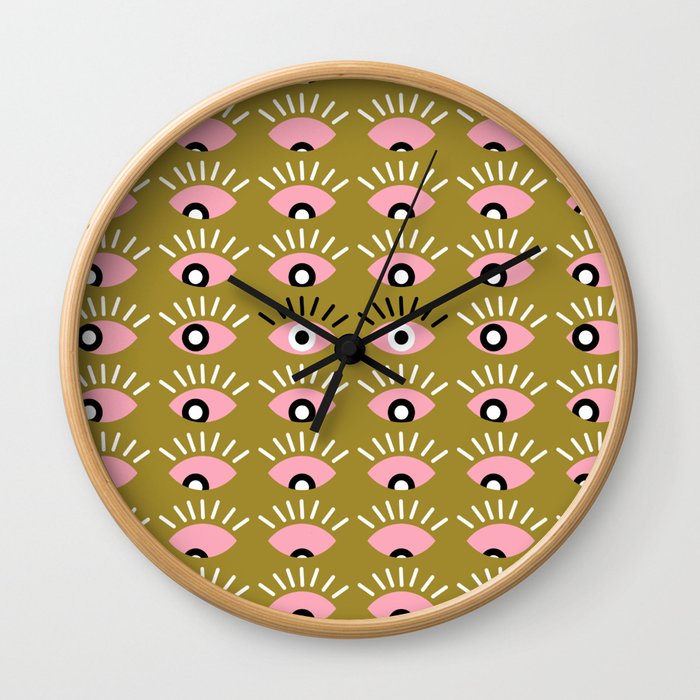Moss green looking for you Wall Clock