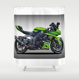 Kawasaki Motorbike Shower Curtain