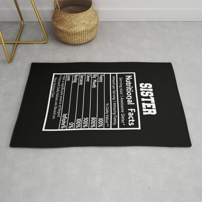 Sister Nutritional Facts Funny Rug