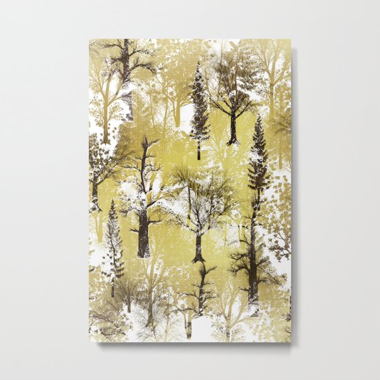 Winter Trees Pattern Metal Print
