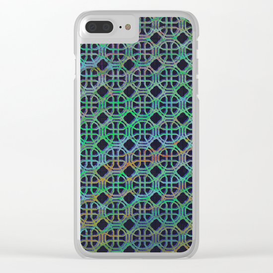 Green pattern Clear iPhone Case