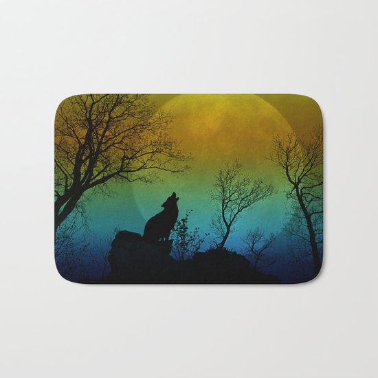 Howling wolf II Bath Mat