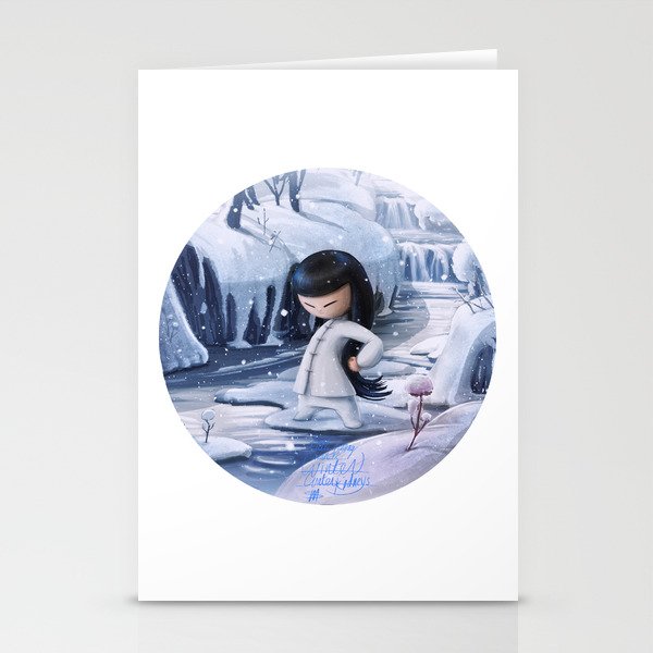 Qigong 5 Elements Winter Stationery Cards