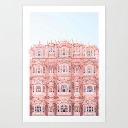 Jaipur, India⎪Hawa Mahal palace of winds pink architecture in pastel Bollywood Rajasthan boho travel Art Print