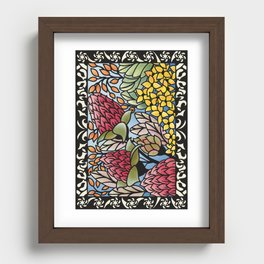 Floral Garden Stained Glass Recessed Framed Print