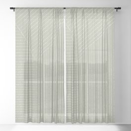 Lines (Linen Sage) Sheer Curtain