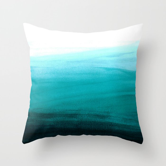 Ombre background in turquoise Throw Pillow