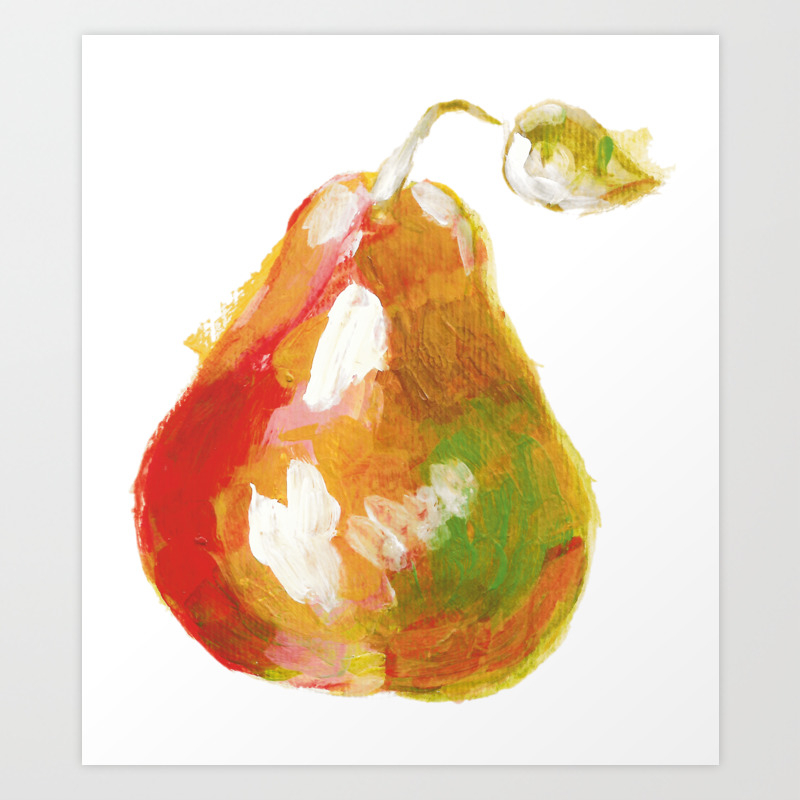 Acrylic Pear Painting Art Print By Raghda S M Society6