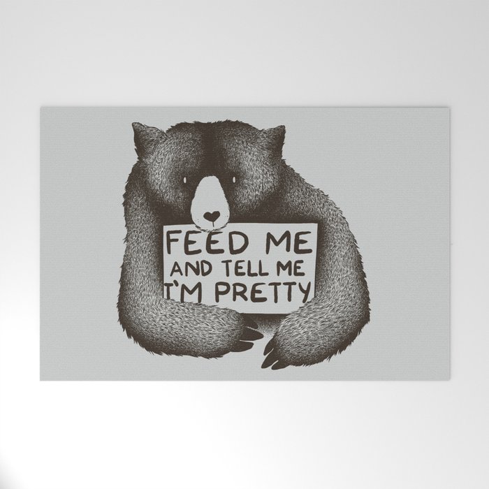 Feed Me And Tell Me I'm Pretty Bear Welcome Mat