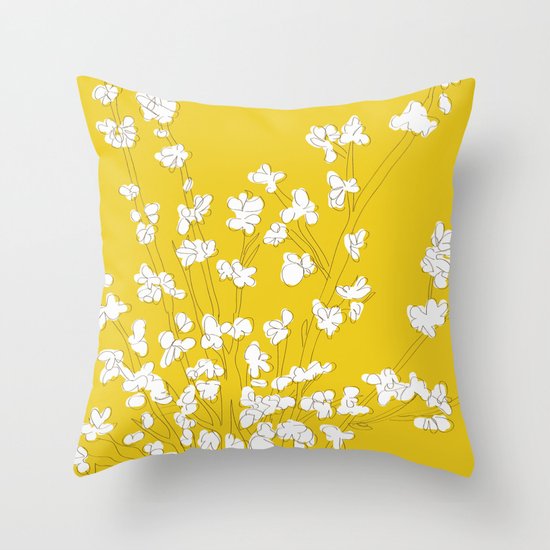 Bright Forsythia Throw Pillow