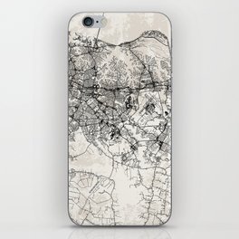USA, Virginia Beach MAP - Black and White iPhone Skin