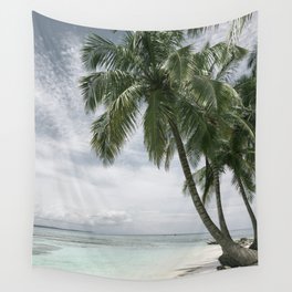 Tropical Palm Tree Beach Wall Tapestry