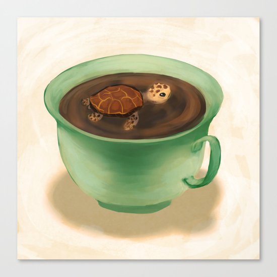 Tea Turtle Canvas Print
