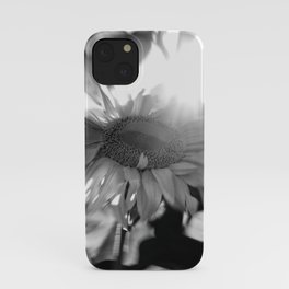 black and white sunflower iPhone Case