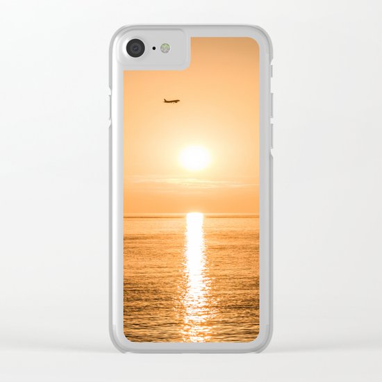 Flight Over The Sea At Sunset Clear iPhone Case