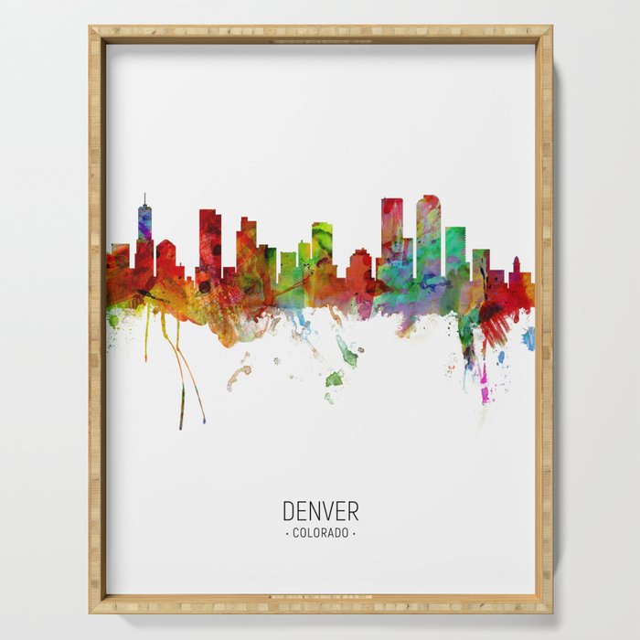 Denver Colorado Skyline Serving Tray