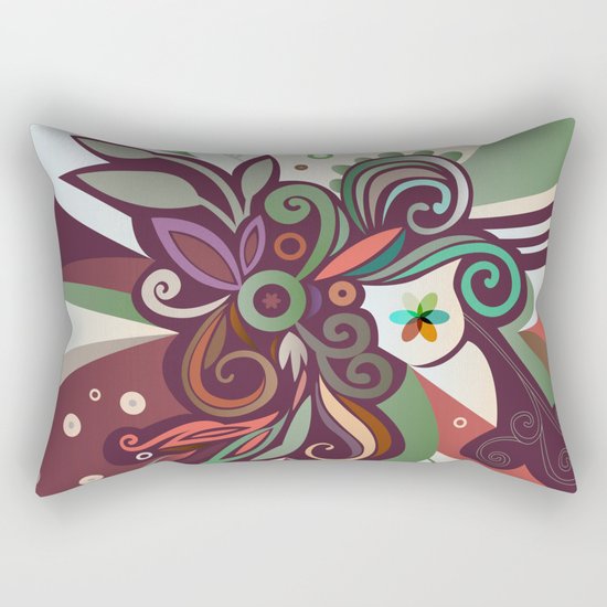 Floral curves II Rectangular Pillow