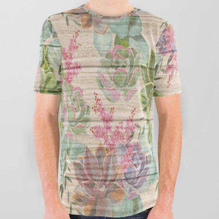 Flower on Wood Collection #2 All Over Graphic Tee