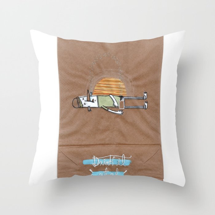 Drink it out of the bottle Throw Pillow