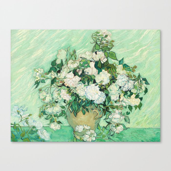 Vincent Van Gogh Roses 1890 Art Exhibition Print Canvas Print