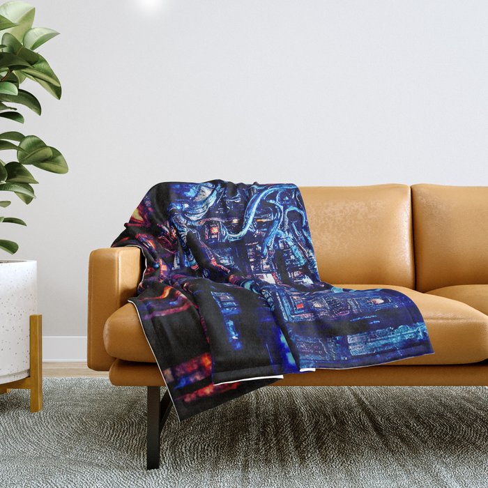 Postcards from the Future - Inside the Arcology Throw Blanket