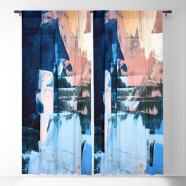 On the Dock: a pretty abstract design in blues and pinks by Alyssa Hamilton Art Blackout Curtain