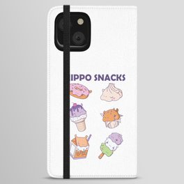 Fun Hippo Snacks Cute Kawaii Aesthetic iPhone Wallet Case