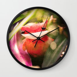 Red kitty in the Jungle Wall Clock