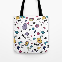 Social media cute graphic pattern Tote Bag