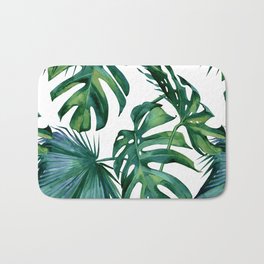 Classic Palm Leaves Tropical Jungle Green Badematte | Photo, Green, Ocean, Watercolor, Abstract, Beach, Flowers, Digital, Drawing, Nature 