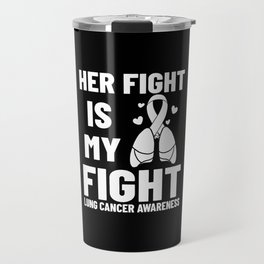 Lung Cancer Ribbon White Awareness Survivor Travel Mug