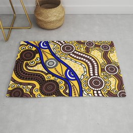 Authentic Aboriginal Art - Welcome to Country Area & Throw Rug