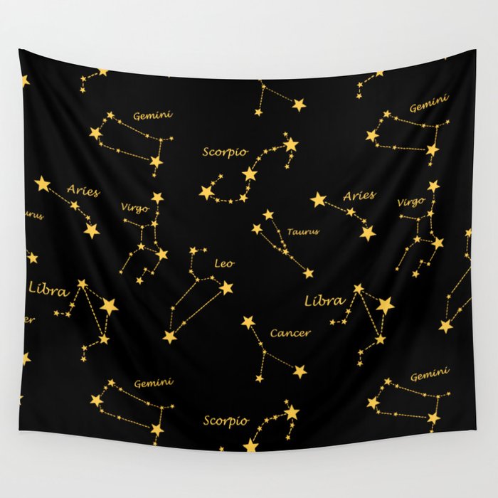 Zodiac signs,constellations,stars,astrology,astronomy,space,galaxy  Wall Tapestry