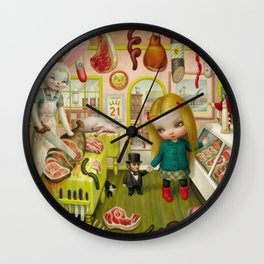 Gallery Three mark ryden Wall Clock | Kitchen, Meat, Rabbit, Illustration, Painting, Girl, Scary, Cooking, Museum, Digital 