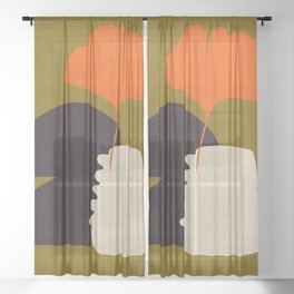 boho minimal fall shapes Sheer Curtain