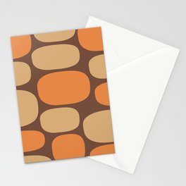 Modernist Spots 261 Brown Orange and Tan Stationery Card