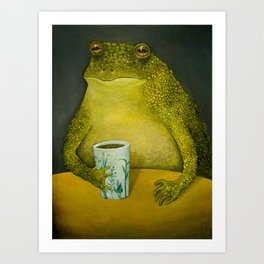 Toad's morning cup Art Print