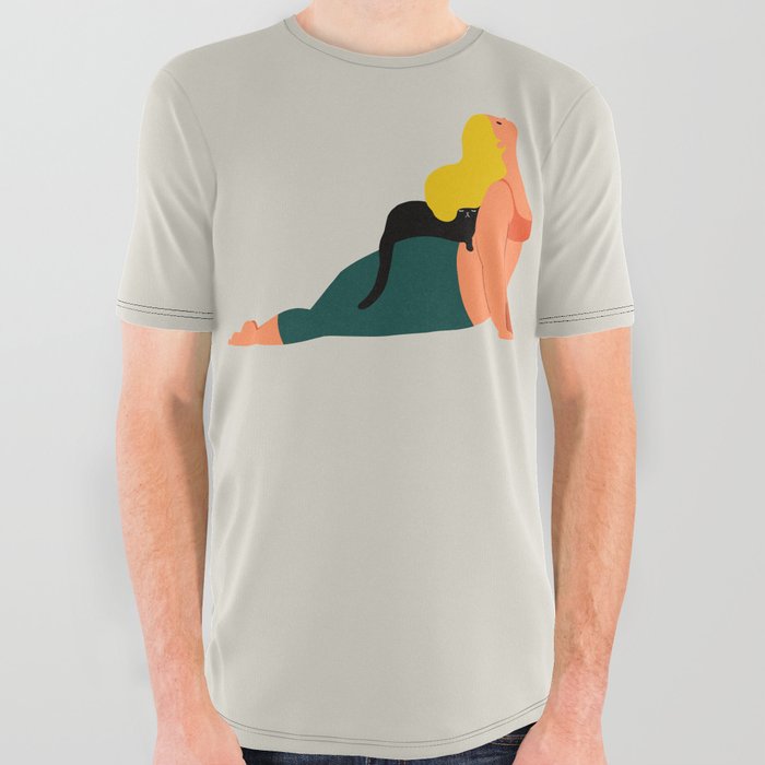 Yoga With Cat 08 All Over Graphic Tee