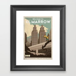 Grim Fandango Vintage Travel Poster - El Marrow Framed Art Print