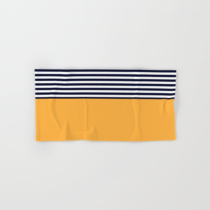 Navy and mustard towels clearance
