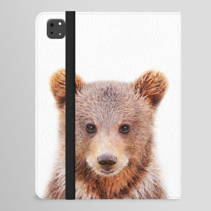 Baby Bear, Brown Bear Cub, Kids Art, Baby Animals Art Print By Synplus iPad Folio Case