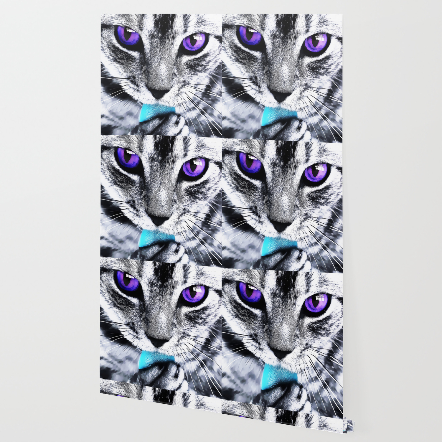 Purple Eyes Cat Wallpaper By Augustinet Society6