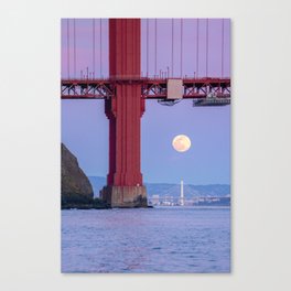 Two Bridges and the Moon Canvas Print