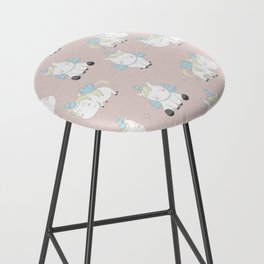 Pegacorn on Peach Lemonade background Bar Stool