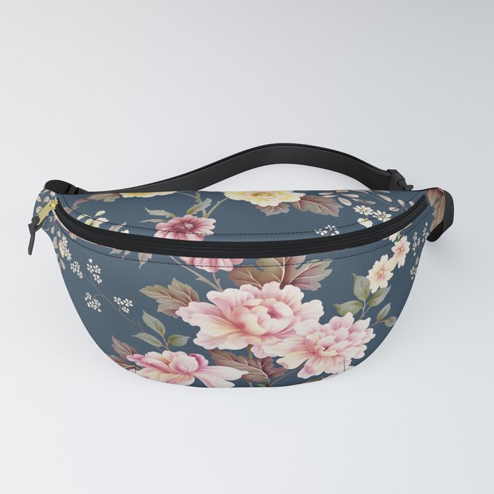 Tropical vintage red hibiscus flower, seamless pattern Fanny Pack