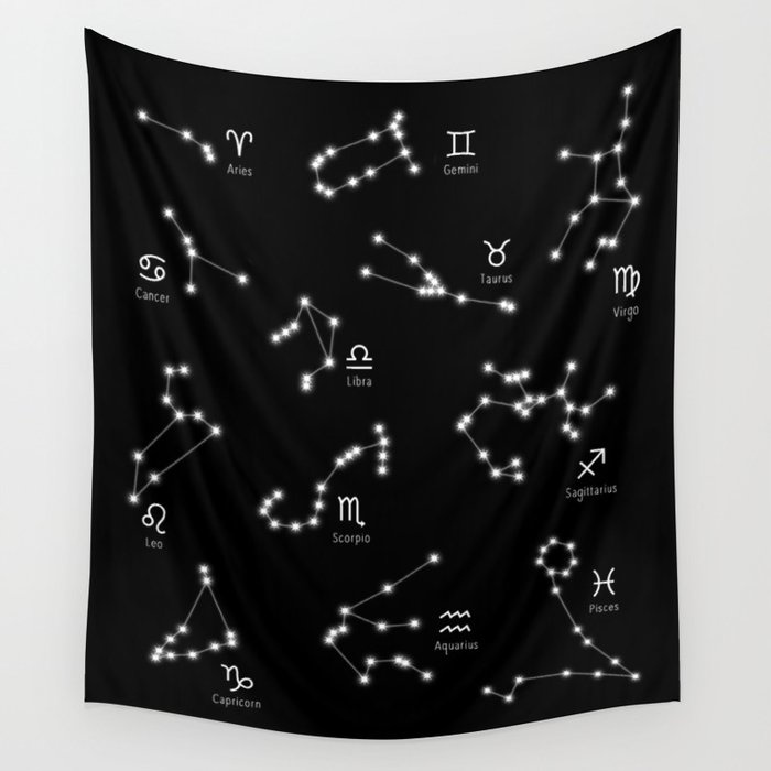 Zodiac Constellations Wall Tapestry