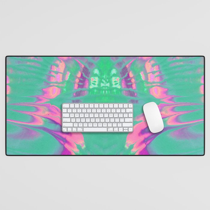 Rorschach Rainbows, Mint Green and Baby Pink Desk Mat