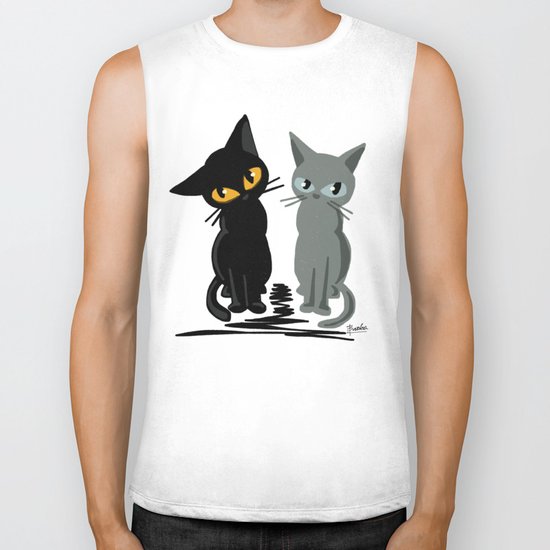 Black and gray Biker Tank