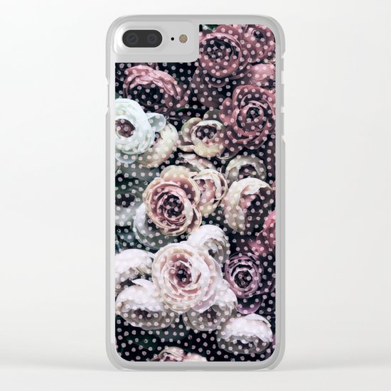 Flowers with Polka Dots Clear iPhone Case