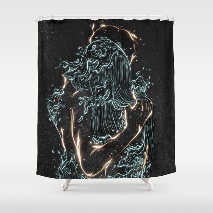Water and fire. Shower Curtain